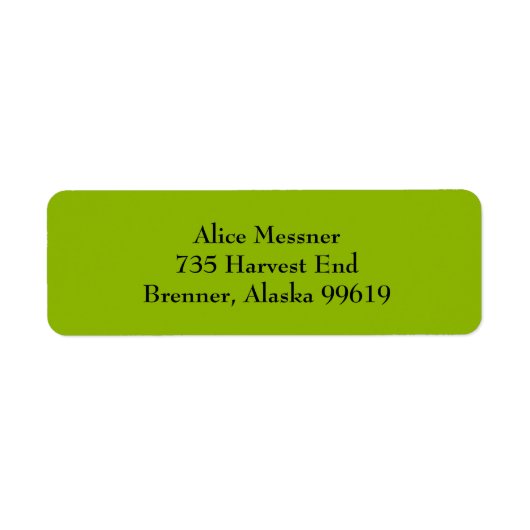アップルグリーンシンプル差出人住所ラベル ラベル (正面)