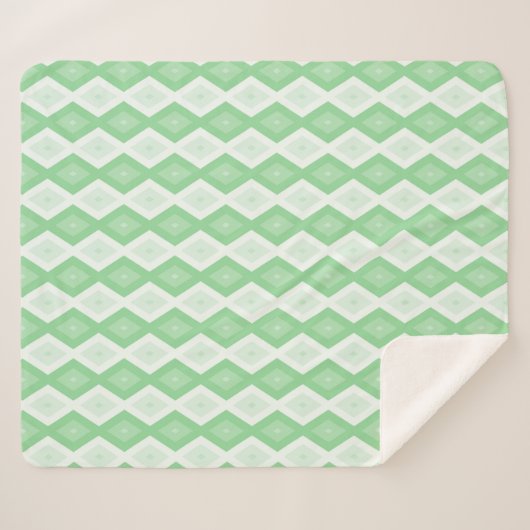 アップルグリーンダイヤモンドパターン シェルパブランケット (正面(横))