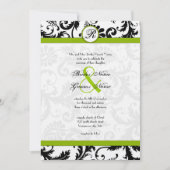 アップルグリーンダマスクスワーズ結婚式招待状 招待状 (正面)