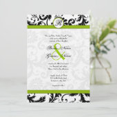 アップルグリーンダマスクスワーズ結婚式招待状 招待状 (スタンド正面)