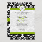 アップルグリーンビクトリアンダマスクウェディング招待状 招待状 (正面/裏面)