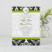 アップルグリーンビクトリアンダマスクウェディング招待状 招待状 (スタンド正面)