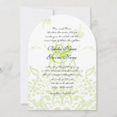 アップルグリーンビーズとハート結婚式招待状 招待状 (正面)