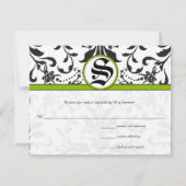 アップルグリーンフィリグリースタイルエステエレガントティック 出欠カード (裏面)