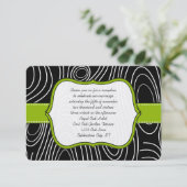 アップルグリーンブラックウッドグレイン披露宴カード エンクロージャーカード (スタンド正面)