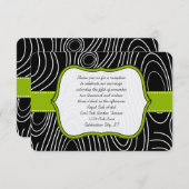 アップルグリーンブラックウッドグレイン披露宴カード エンクロージャーカード (正面/裏面)