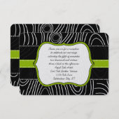 アップルグリーンブラックウッドグレイン披露宴カード 招待状 (正面/裏面)