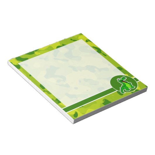 アップルグリーン迷彩柄;アリゲーター、ゲーター ノートパッド (アングル)