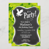 アップルグリーン迷彩柄;イーグル 招待状 (正面/裏面)
