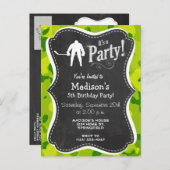 アップルグリーン迷彩柄;ホッケー インビテーションポストカード (正面/裏面)