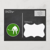 アップルグリーン迷彩柄;ホッケー インビテーションポストカード (裏面)