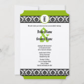 アップルグリーン&ブラックダマスクウェディング招待状 招待状 (正面)