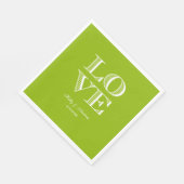 アップルグリーン　ホワイト　LOVE　ナプキン スタンダードランチョンナプキン (角)