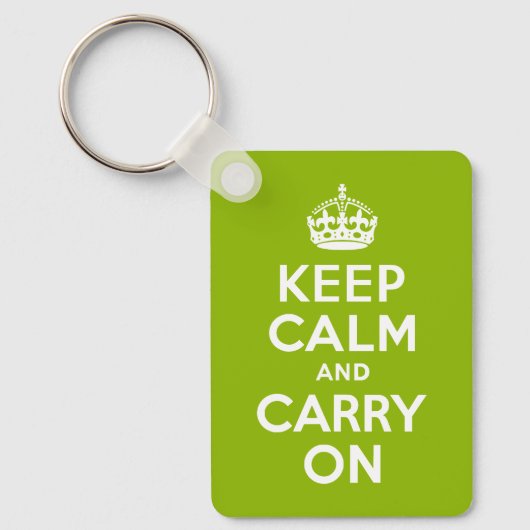 アップルグリーンKeep Calm and Carry On キーホルダー (正面)