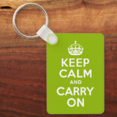 アップルグリーンKeep Calm and Carry On キーホルダー (正面)