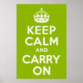 アップルグリーンKeep Calm and Carry On ポスター