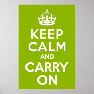 アップルグリーンKeep Calm and Carry On ポスター