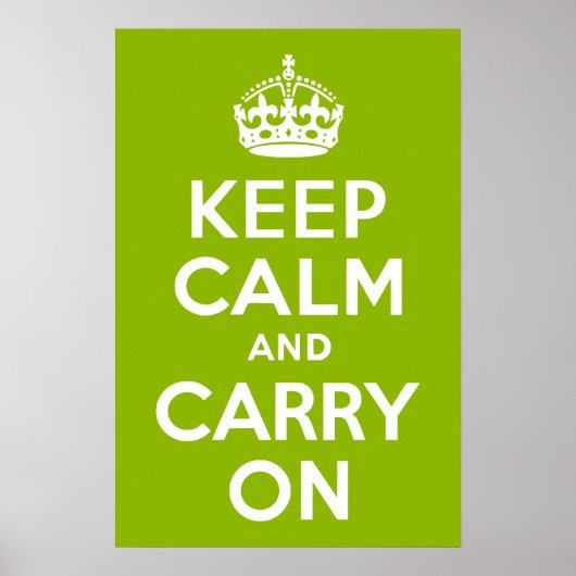 アップルグリーンKeep Calm and Carry On ポスター (正面)