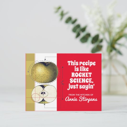 アップルサイエンス料理ベーキングクックブックレシピカード ポストカード (スタンド正面)