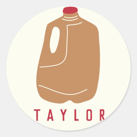 アップルサイダージュグイラストレーション ラウンドシール (正面)