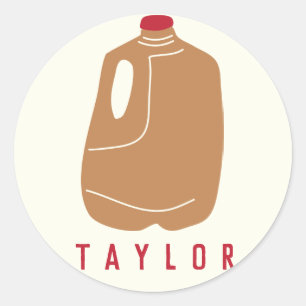 アップルサイダージュグイラストレーション ラウンドシール