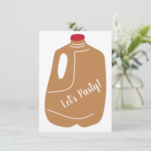 アップルサイダージュグ秋パターン(の模様が)あるパーティー 招待状 (スタンド正面)