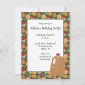 アップルサイダージュグ秋パターン(の模様が)あるパーティー 招待状 (裏面)