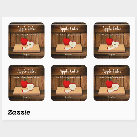 アップルサイダースクエア製品ラベル スクエアシール (シート)