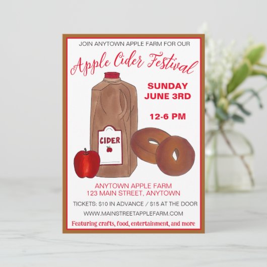 アップルサイダーフェスティバルオーチャードドーナツ秋の収穫 招待状 (スタンド正面)