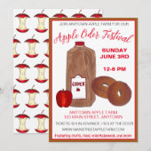 アップルサイダーフェスティバル オーチャード ドーナツ 秋の収穫 招待状 (正面/裏面)