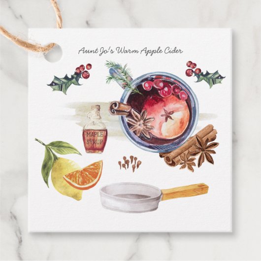 アップルサイダーレシピ |休日のメッセージカード フェイバータグ (正面)