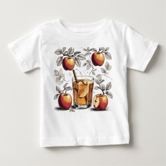 アップルサイダー – サイダー離れと🍎🍂 ベビーTシャツ (正面)