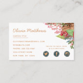 アップルシナモン秋または冬ベーカリー食品 名刺 (裏面)