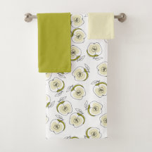 アップルシルエットのかわいい柄のタオル。