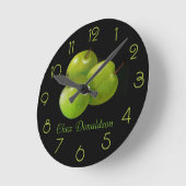 アップルスチルライフ油オンキャンバ絵画スカスタム ラウンド壁時計 (傾斜)