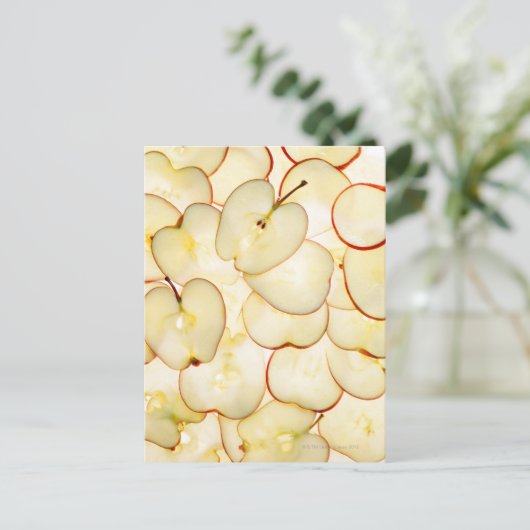 アップルスライスはバックライト付きで、抽象芸術に配置 ポストカード (スタンド正面)