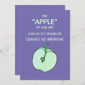 アップルスライスフルーツ子供の誕生日招待状 招待状 (正面/裏面)