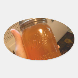 アップルゼリー缶詰 楕円形シール