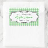 アップルソースはグリーンフードのレーベルのシールを保存 長方形シール (バッグ)