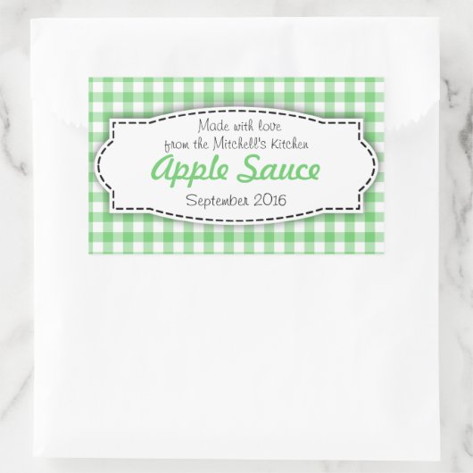 アップルソースはグリーンフードのレーベルのシールを保存 長方形シール (バッグ)