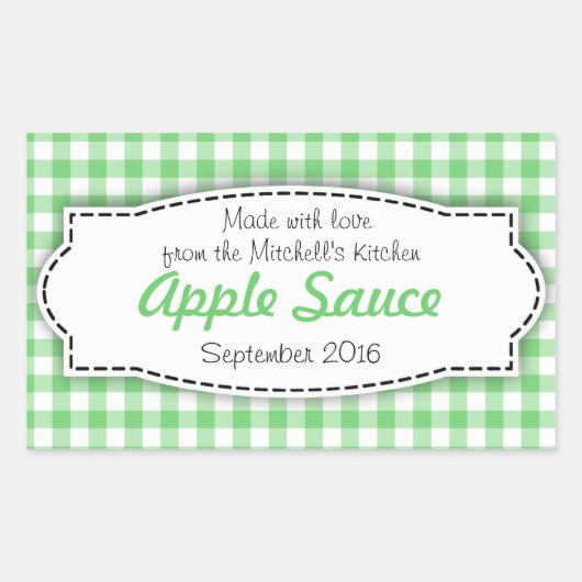 アップルソースはグリーンフードのレーベルのシールを保存 長方形シール (正面)