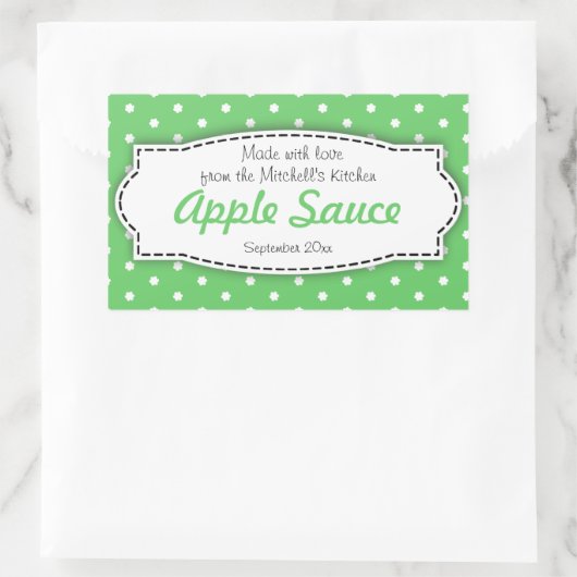 アップルソースはグリーンフードのレーベルのシールを保存 長方形シール (バッグ)