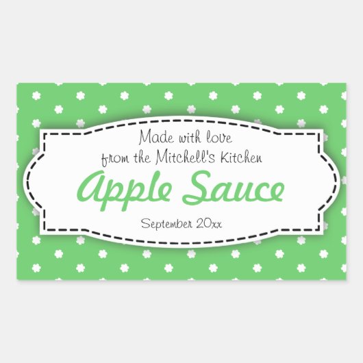 アップルソースはグリーンフードのレーベルのシールを保存 長方形シール (正面)