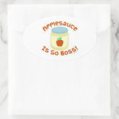 アップルソースはボス! 楕円形シール (バッグ)