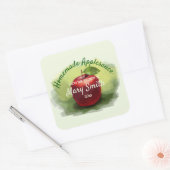 アップルソースデザイン缶詰ラベル スクエアシール (封筒)