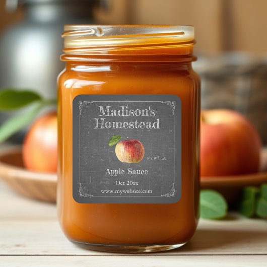 アップルソース |正方形ステッカー スクエアシール