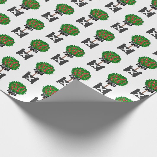 アップルツリートピアリーレッドブラックティッシュペーパー ラッピングペーパー (角)