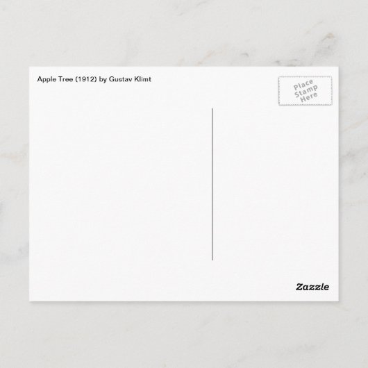 アップルツリーバイグスタフクリムト、ヴィンテージアールヌーボー ポストカード (裏面)