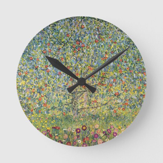 アップルツリーバイグスタフクリムト、ヴィンテージアールヌーボー ラウンド壁時計 (正面)