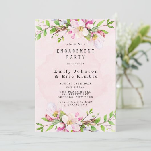 アップルツリーフラズウォーター色婚約パーティ 招待状 (スタンド正面)